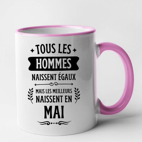 Mug Tous les hommes naissent égaux les meilleurs en mai Rose