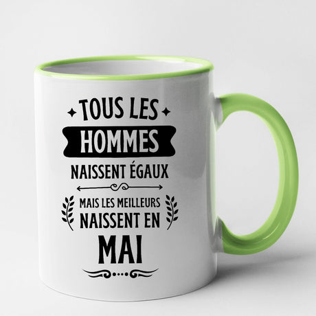 Mug Tous les hommes naissent égaux les meilleurs en mai Vert