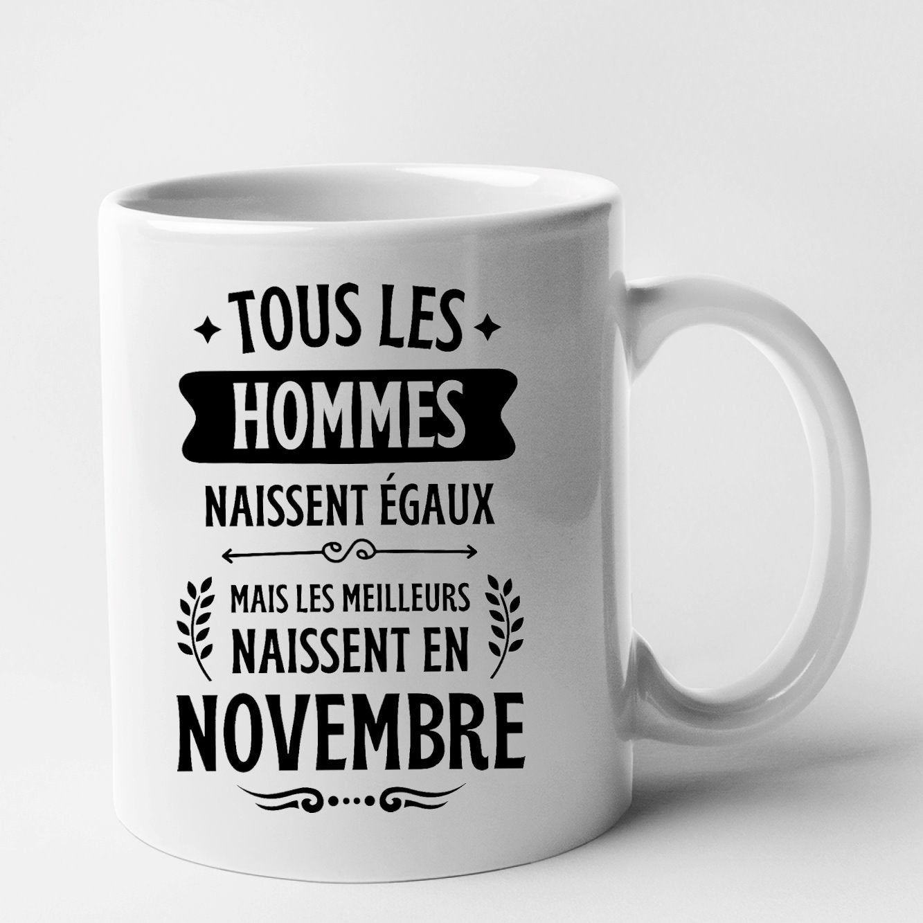 Mug Tous les hommes naissent égaux les meilleurs en novembre Blanc