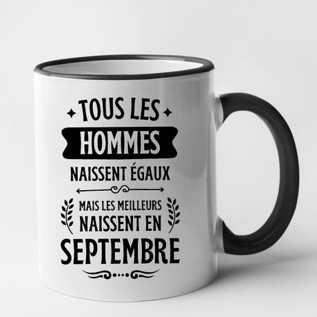 Mug Tous les hommes naissent égaux les meilleurs en septembre Noir