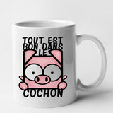 Mug Tout est bon dans le cochon Blanc