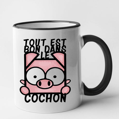 Mug Tout est bon dans le cochon Noir