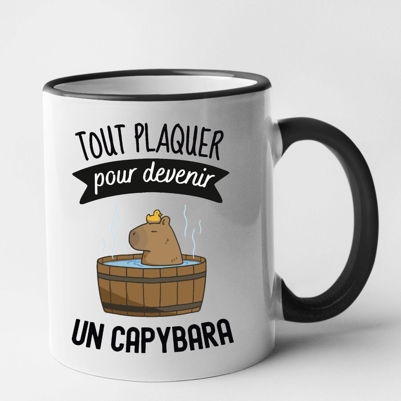 Mug Tout plaquer pour devenir un capybara Noir