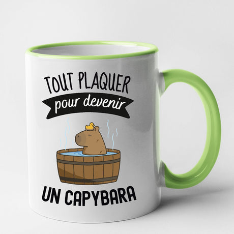 Mug Tout plaquer pour devenir un capybara Vert