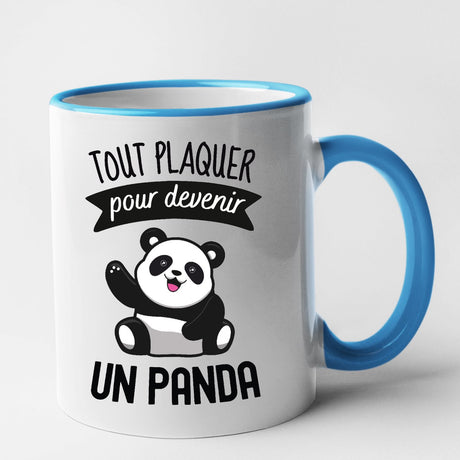 Mug Tout plaquer pour devenir un panda Bleu