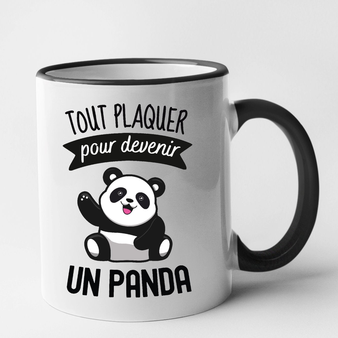 Mug Tout plaquer pour devenir un panda Noir