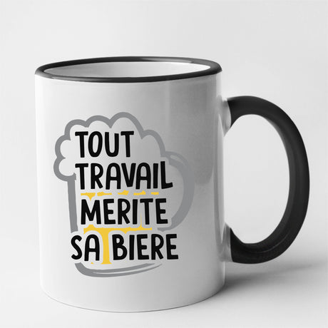 Mug Tout travail mérite sa bière Noir