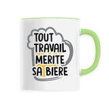 Mug Tout travail mérite sa bière 