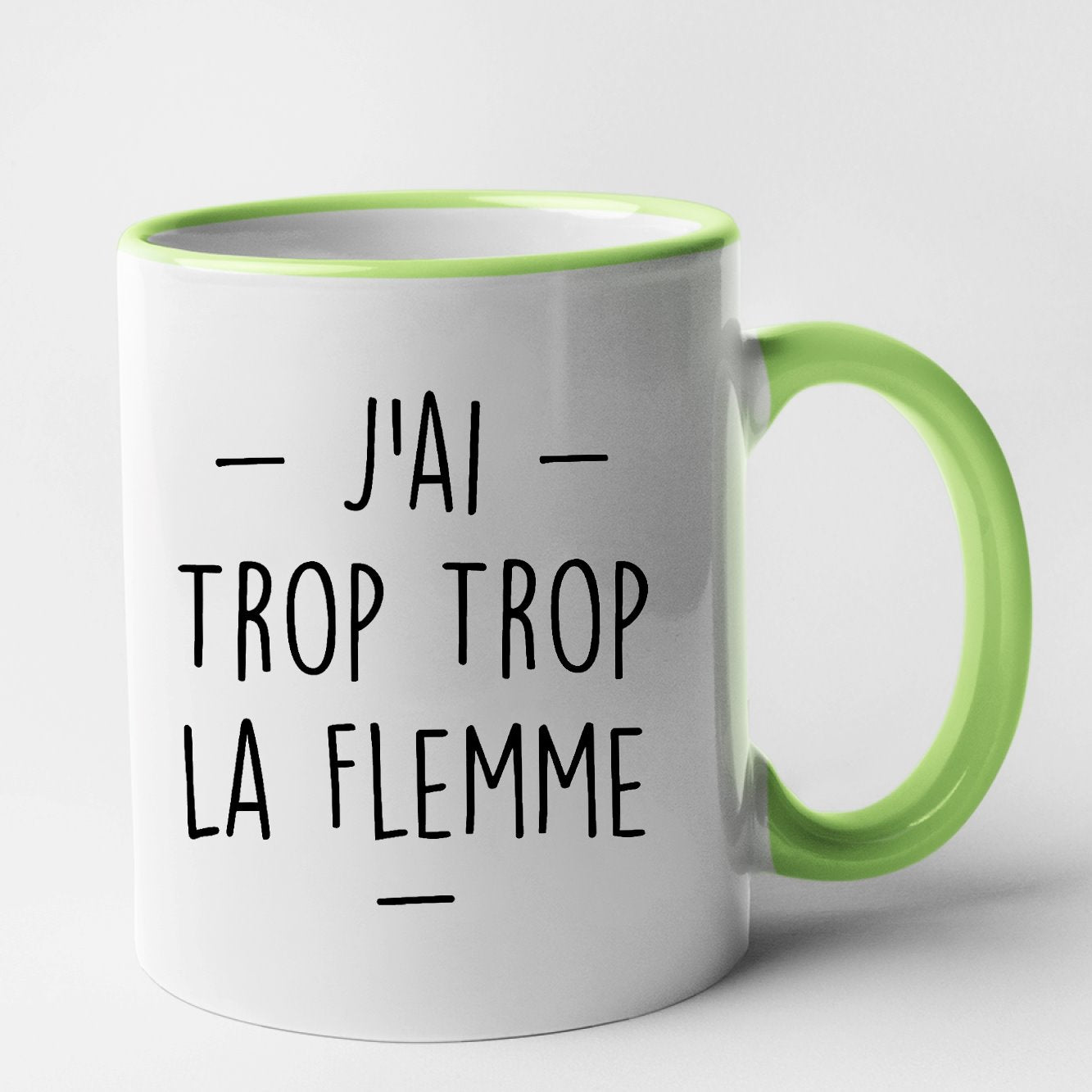 Mug Trop la flemme Vert