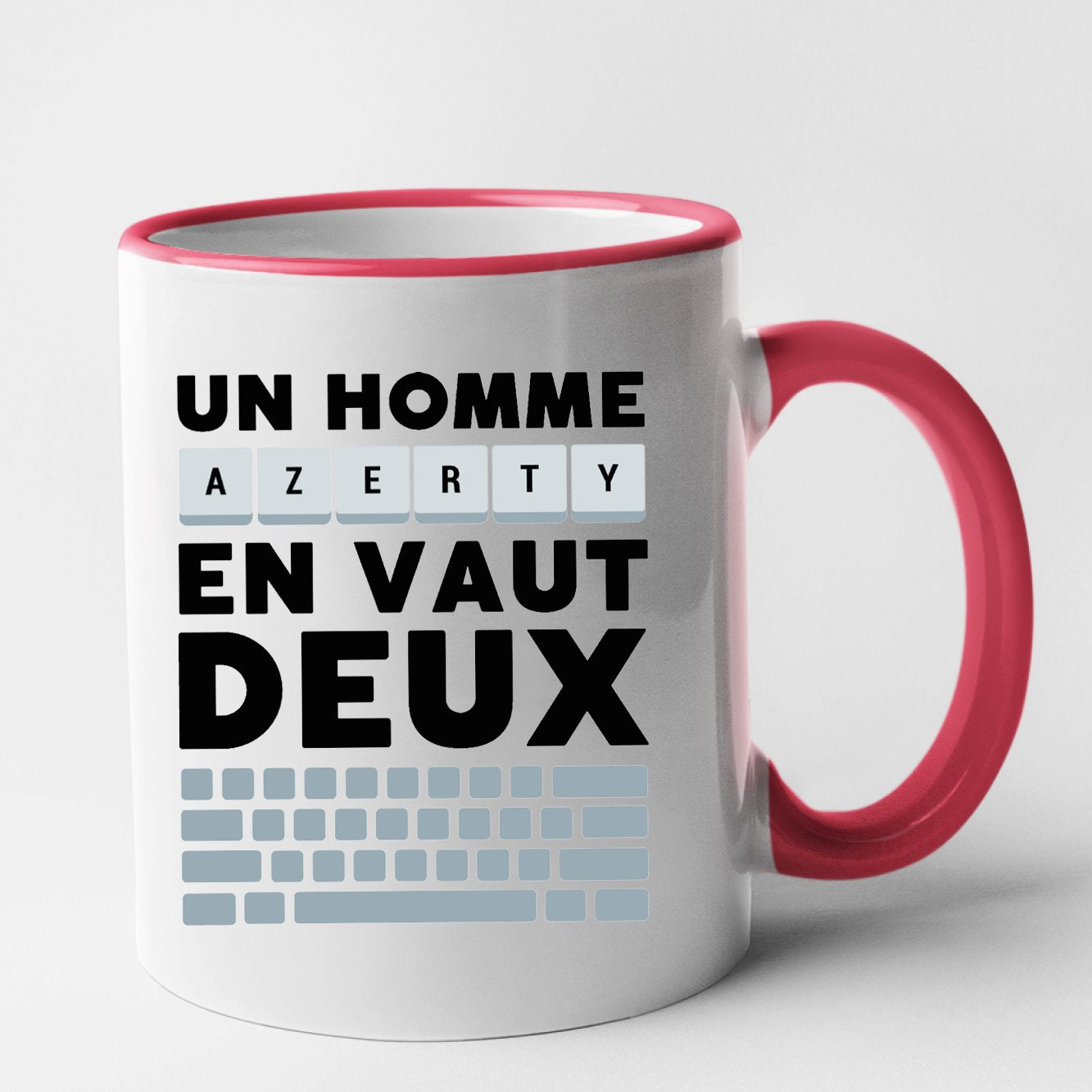 Mug Un homme AZERTY en vaut deux Rouge