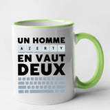 Mug Un homme AZERTY en vaut deux Vert