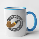 Mug Une petite pipe et au lit Bleu