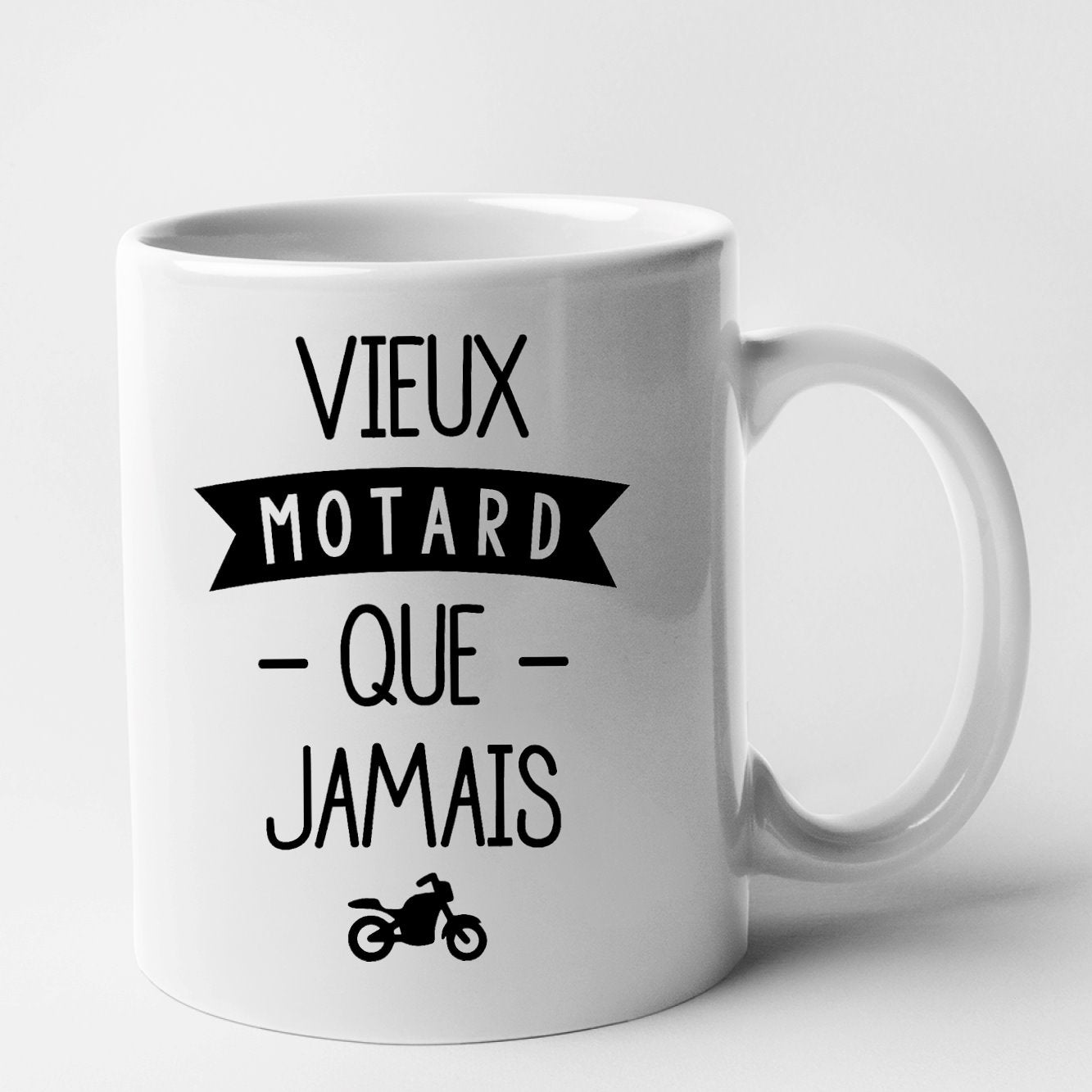 Mug Vieux motard que jamais Blanc