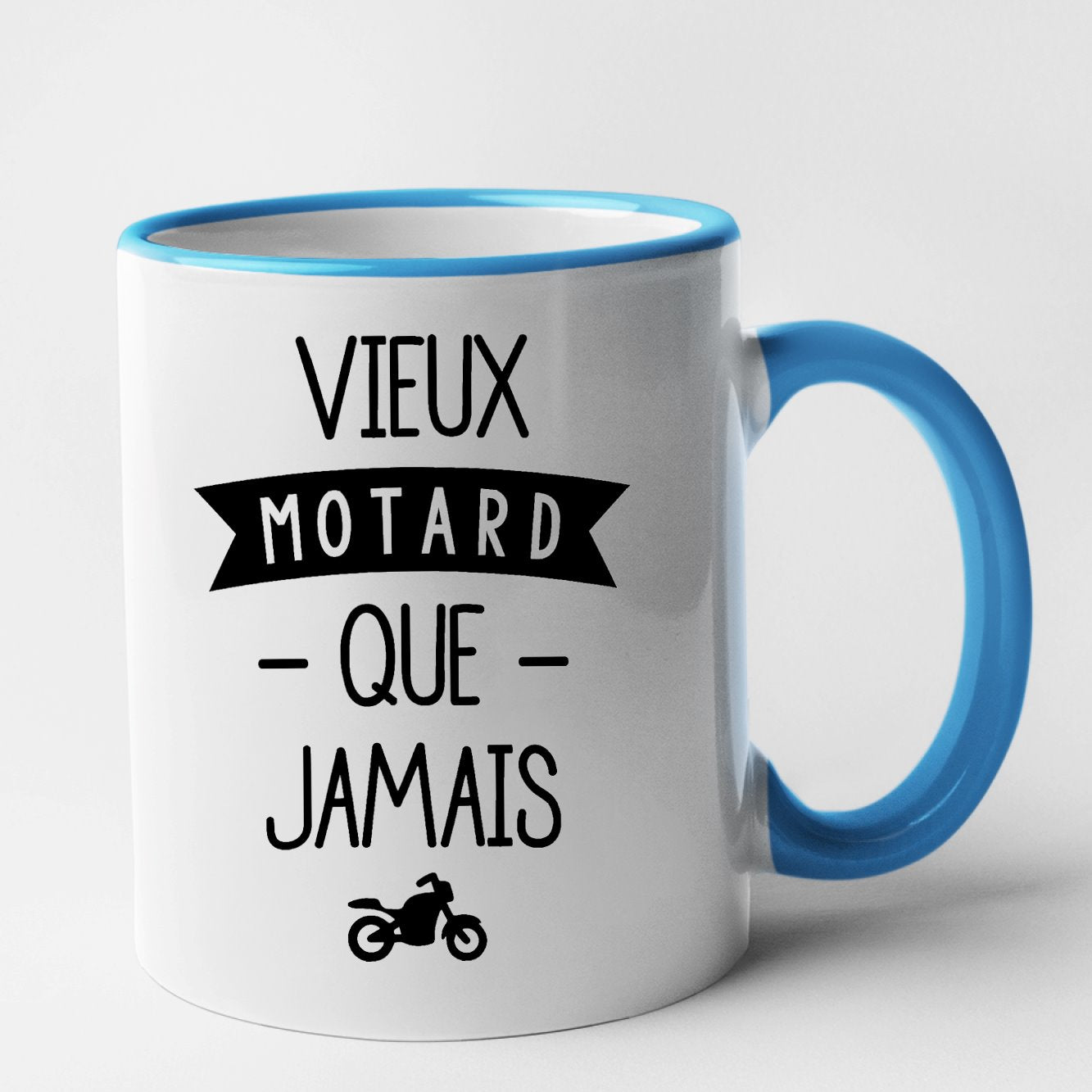 Mug Vieux motard que jamais Bleu