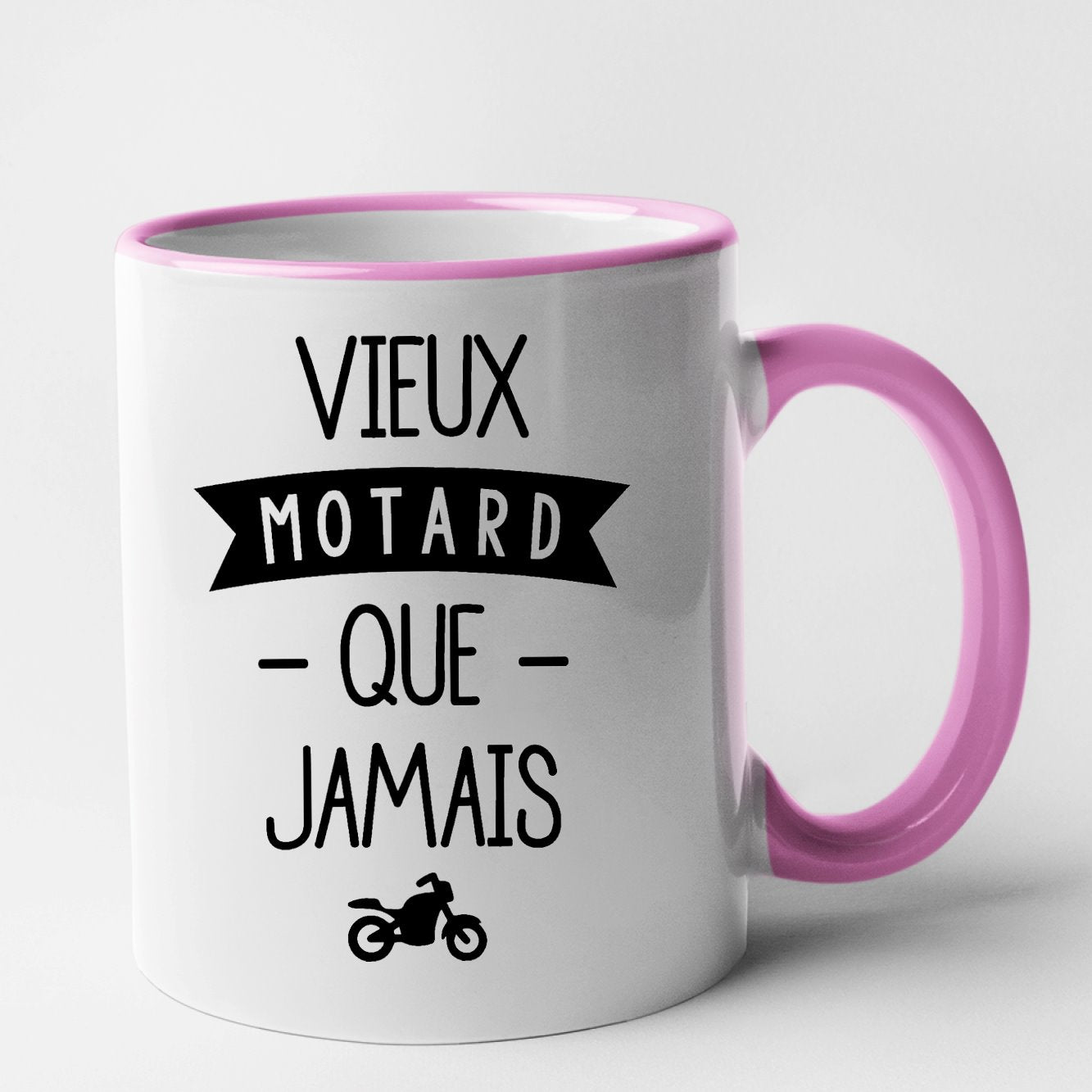 Mug Vieux motard que jamais Rose