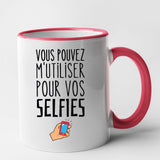 Mug Vous pouvez m'utiliser pour vos selfies Rouge