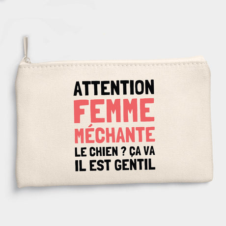 Pochette Attention femme méchante Beige