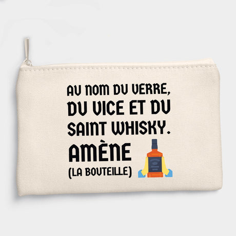 Pochette Au nom du verre du vice et du saint whisky Beige