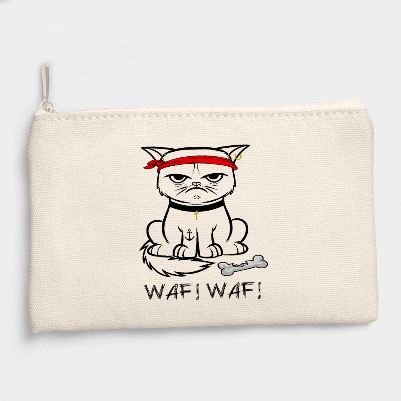 Pochette Chat bad boy Beige