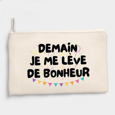 Pochette Demain je me lève de bonheur Beige