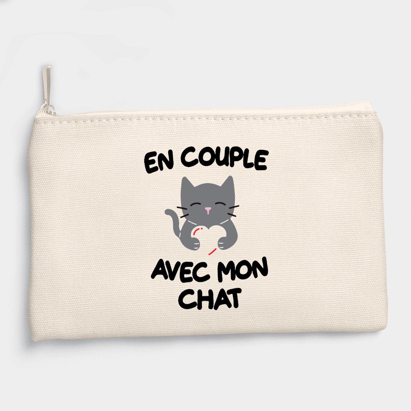 Pochette En couple avec mon chat Beige