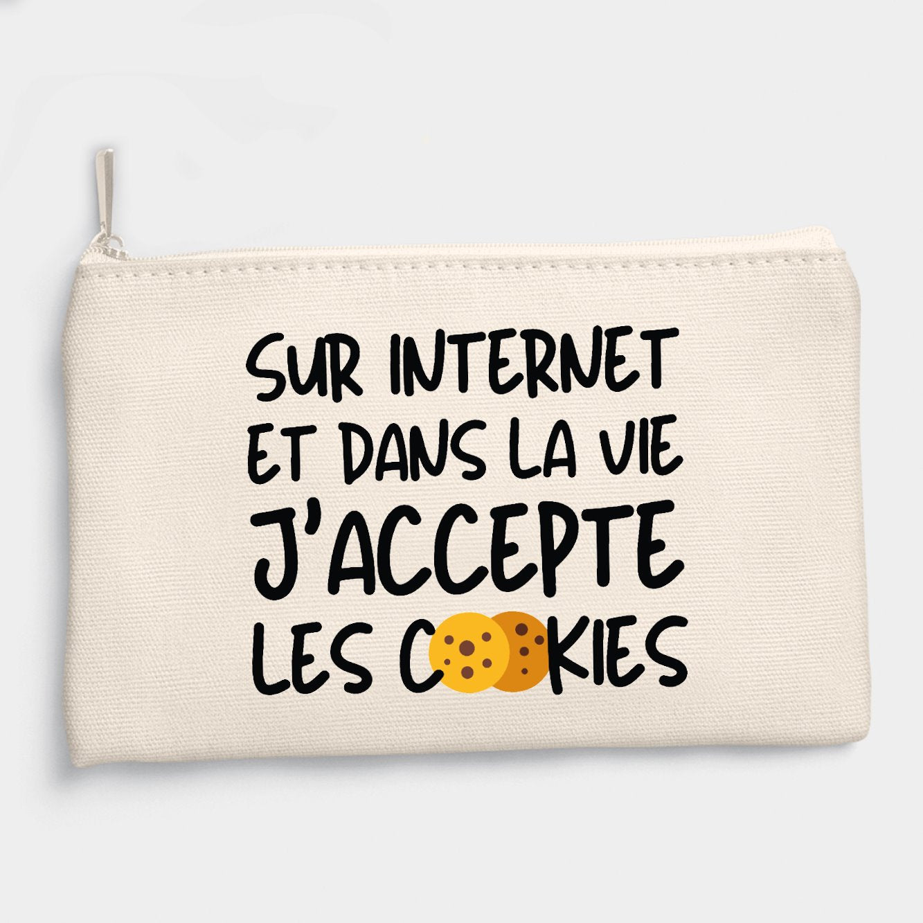 Pochette J'accepte les cookies Beige