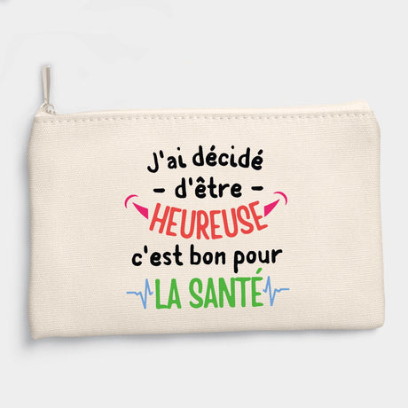 Pochette J'ai décidé d'être heureuse Beige