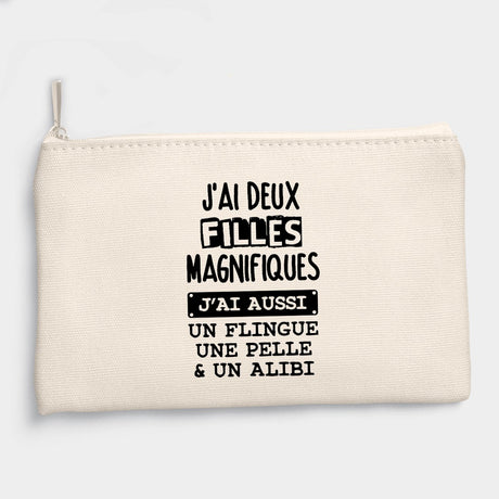 Pochette J'ai deux filles magnifiques, flingue pelle alibi Beige