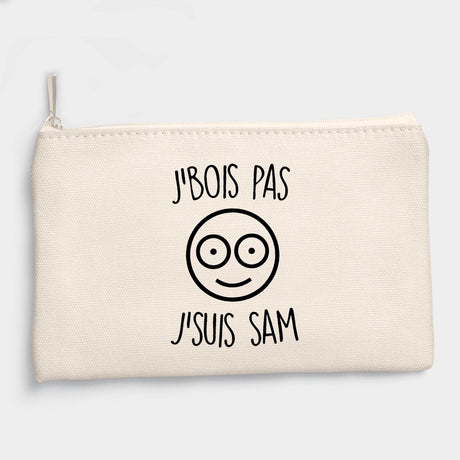 Pochette J'bois pas j'suis Sam Beige