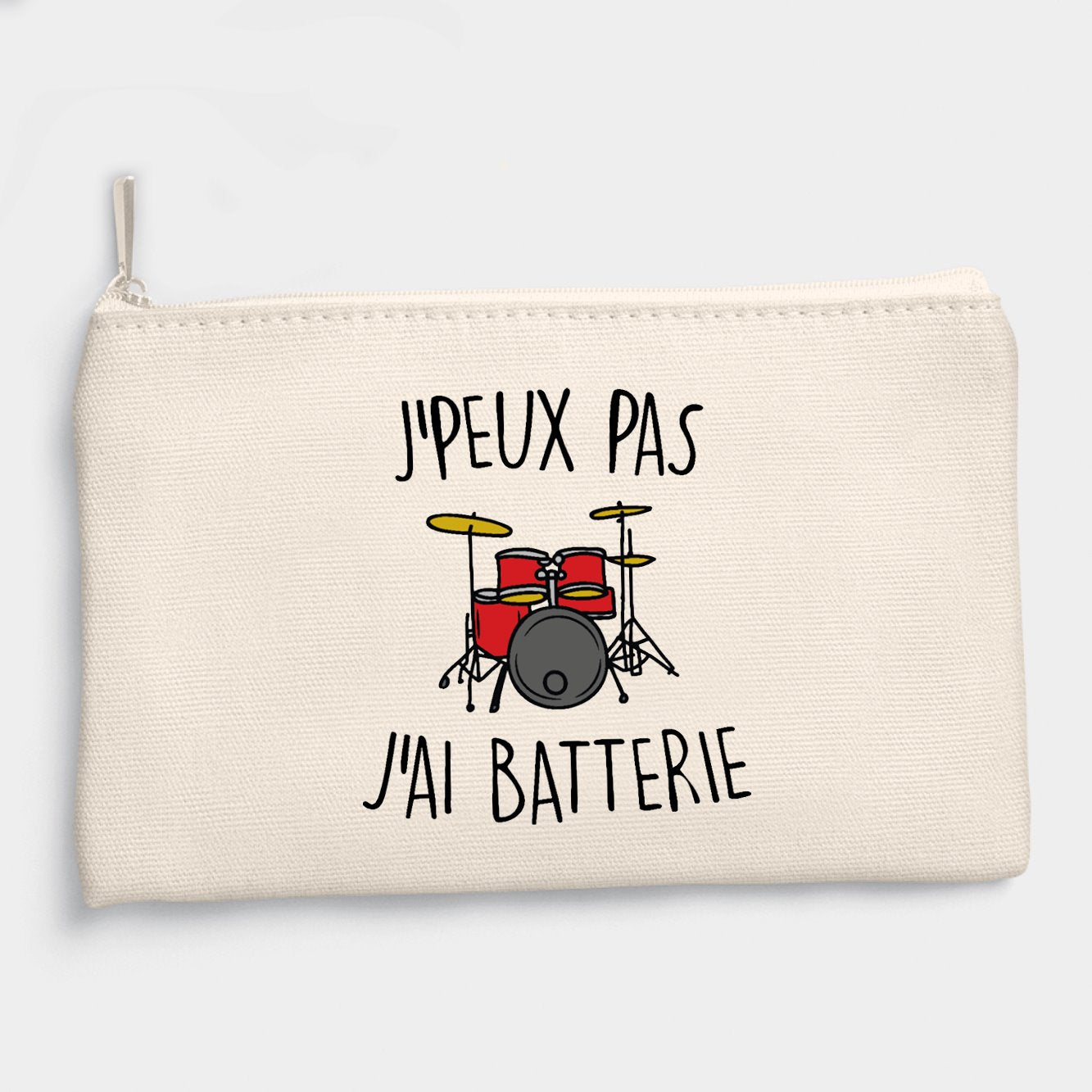 Pochette J'peux pas j'ai batterie Beige