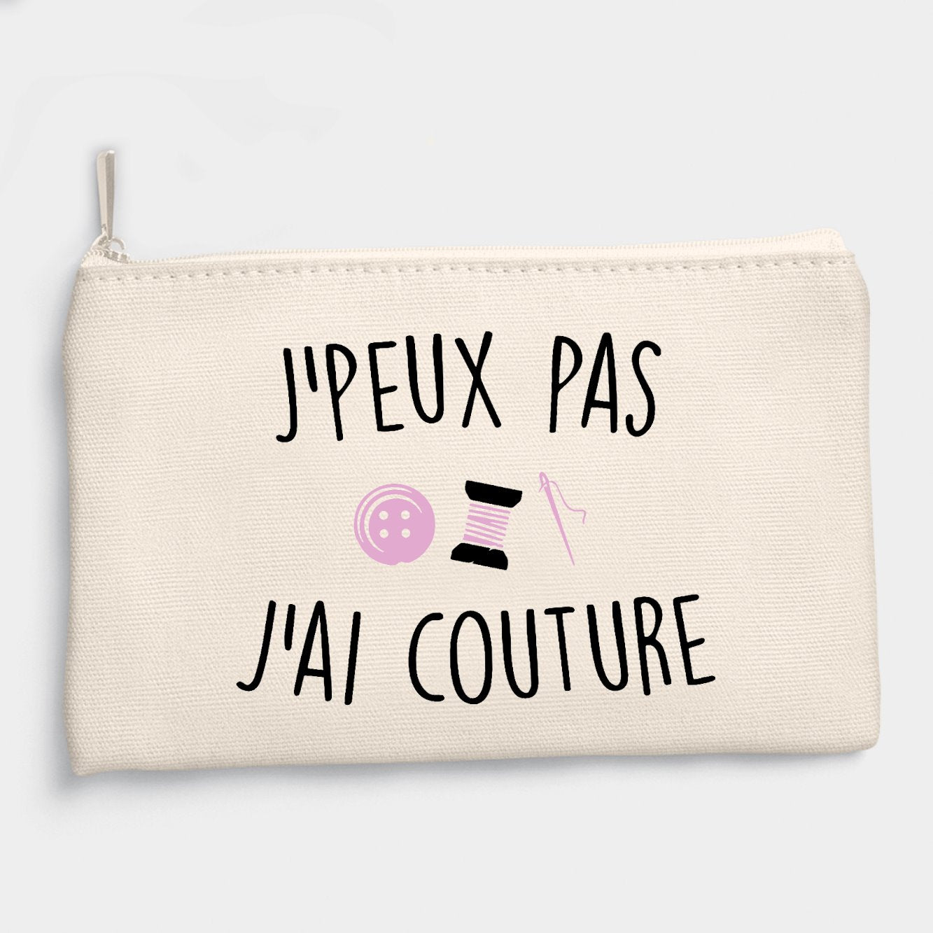 Pochette J'peux pas j'ai couture Beige