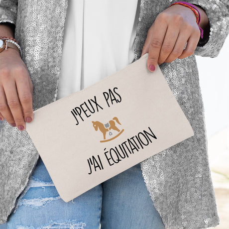 Pochette J'peux pas j'ai équitation Beige