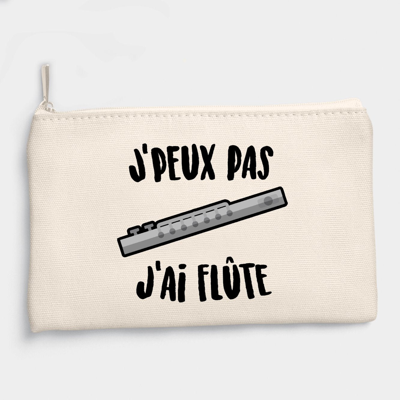 Pochette J'peux pas j'ai flûte Beige