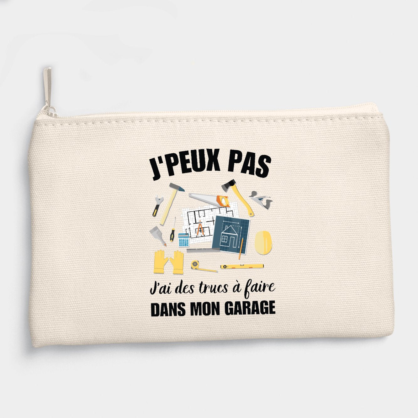 Pochette J'peux pas j'ai garage Beige