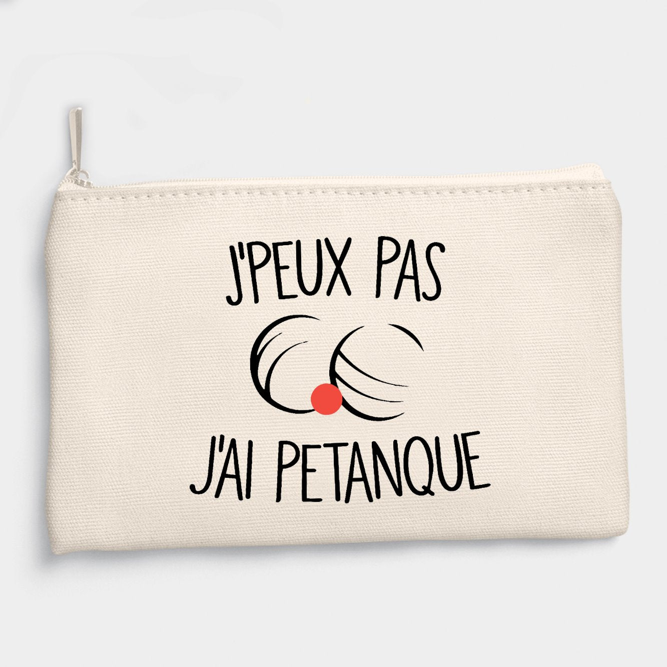 Pochette J'peux pas j'ai pétanque Beige