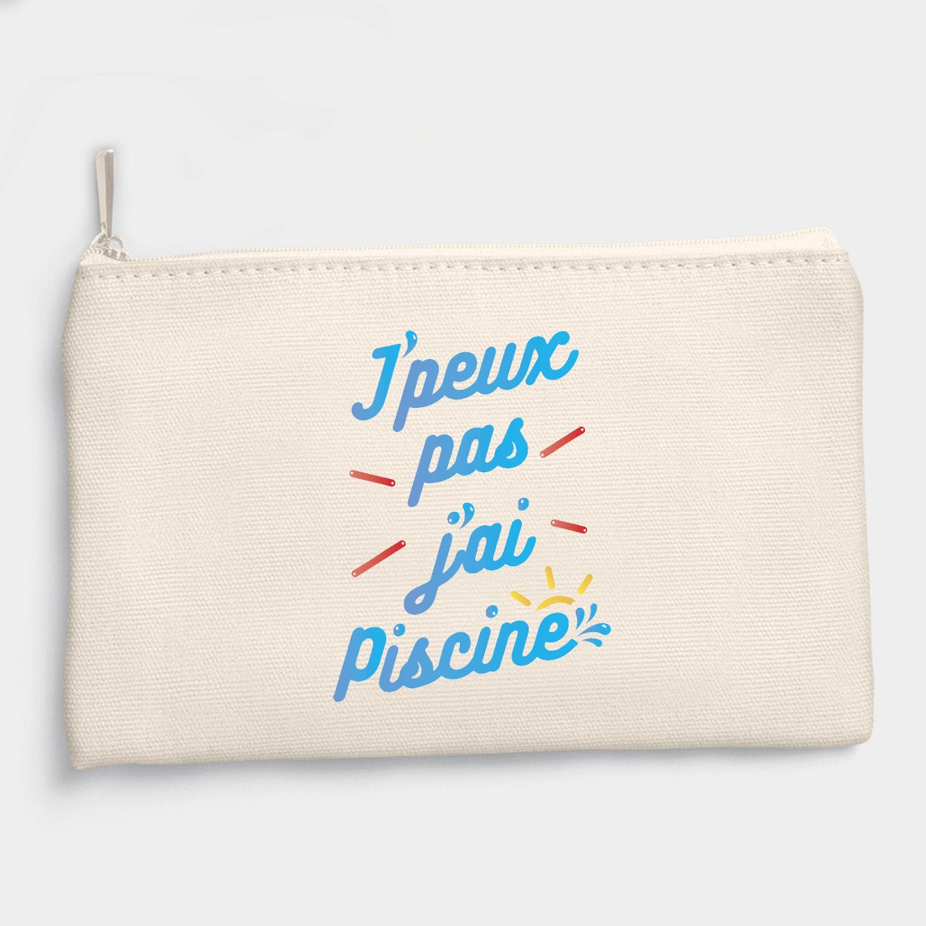 Pochette J'peux pas j'ai piscine Beige