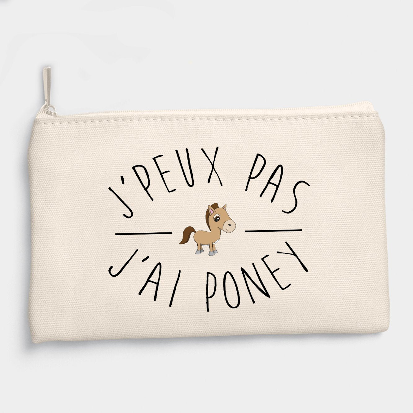 Pochette J'peux pas j'ai poney Beige