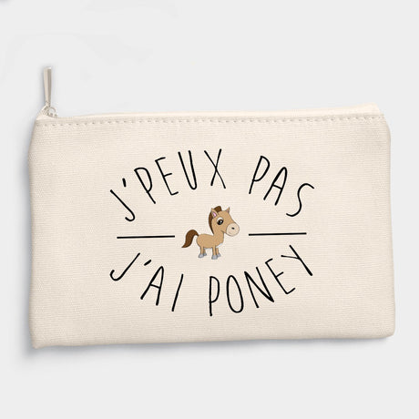 Pochette J'peux pas j'ai poney Beige