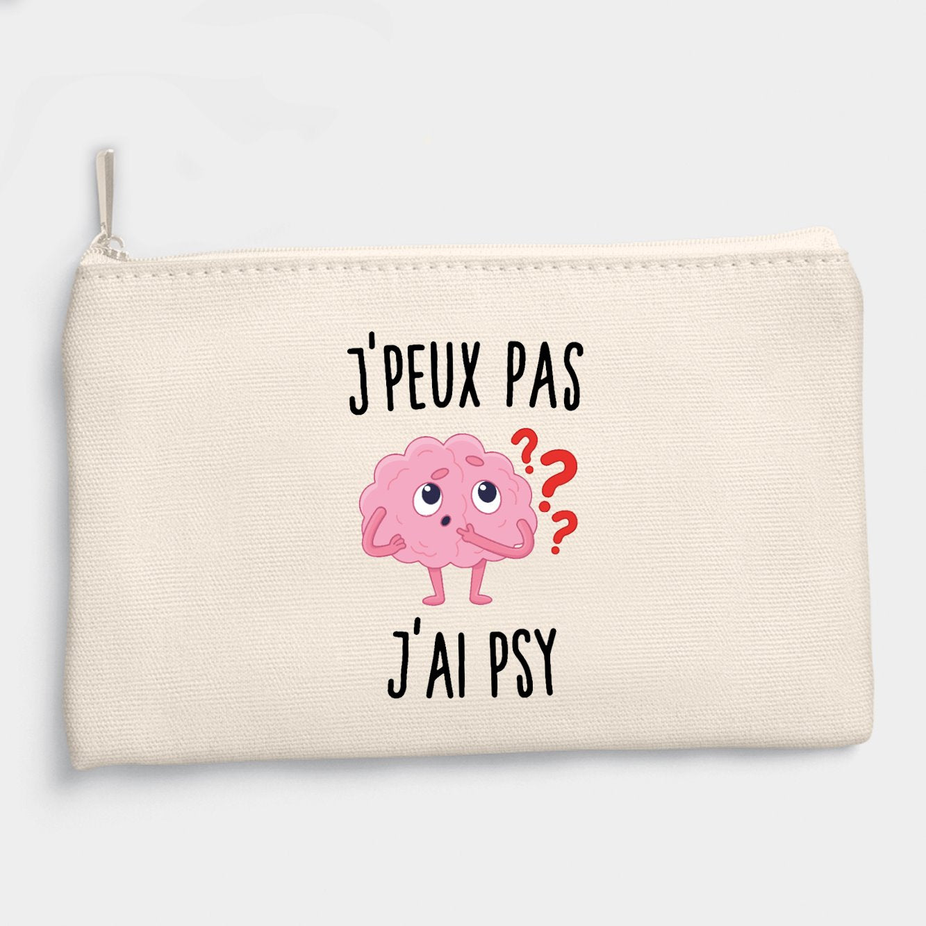 Pochette J'peux pas j'ai psy Beige