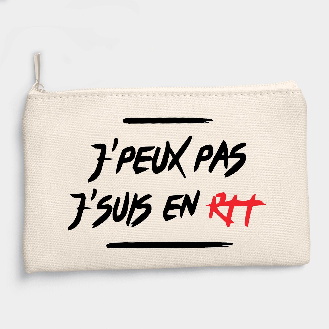 Pochette J'peux pas j'suis en RTT Beige