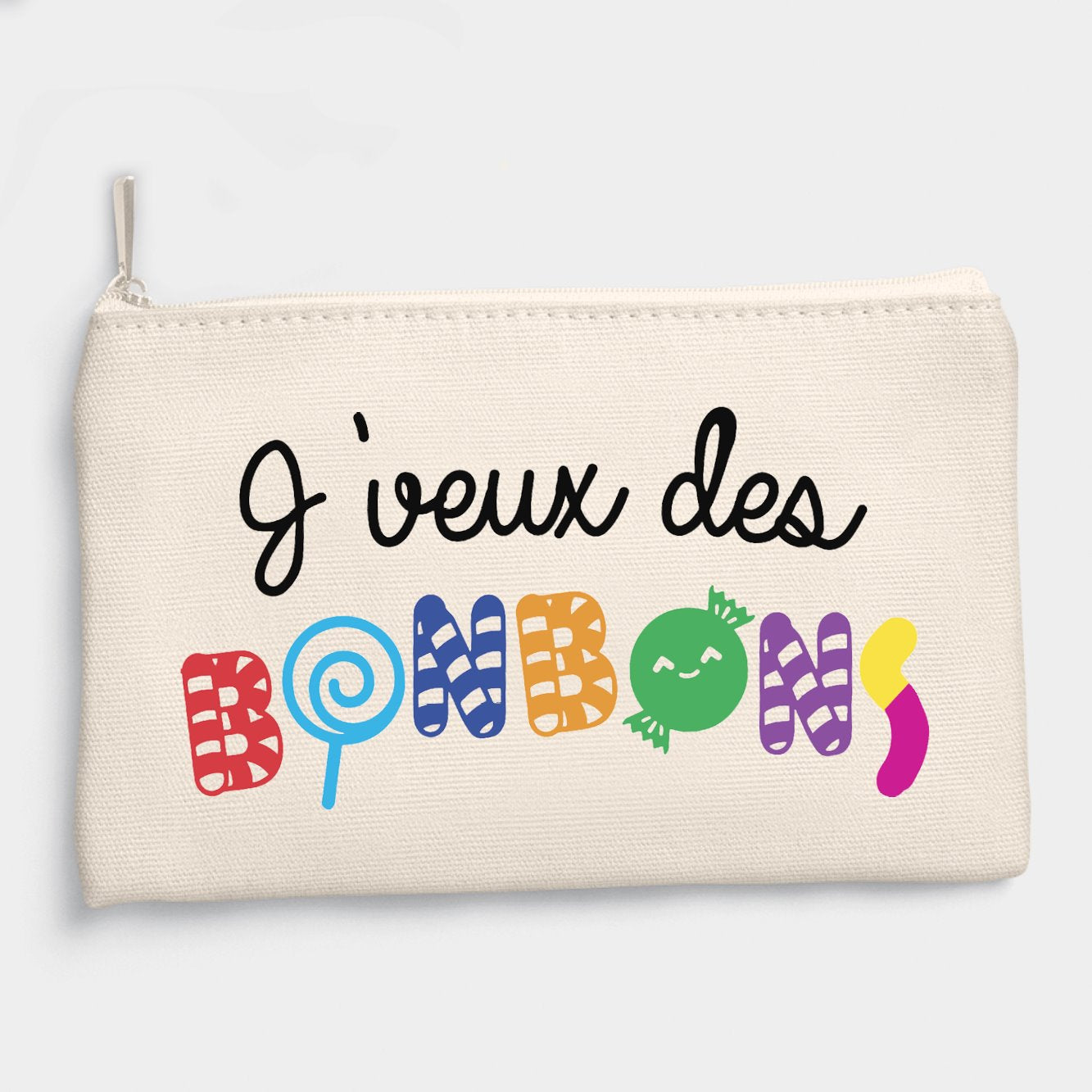 Pochette J'veux des bonbons Beige