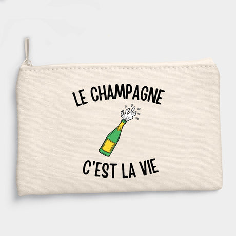 Pochette Le champagne c'est la vie Beige