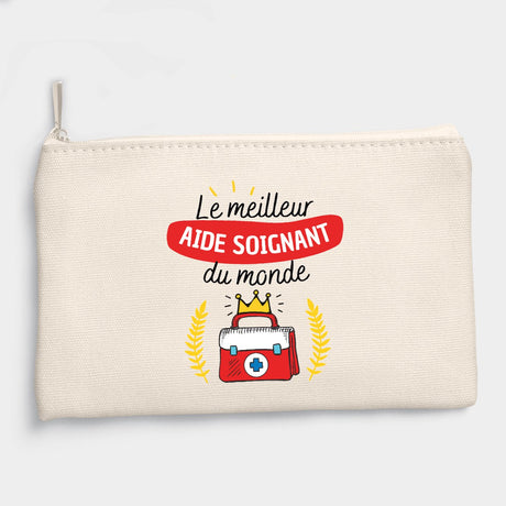 Pochette Le meilleur aide soignant du monde Beige