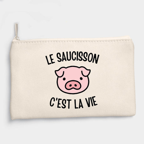 Pochette Le saucisson c'est la vie Beige