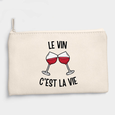 Pochette Le vin c'est la vie Beige