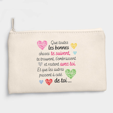 Pochette Message motivant Les bonnes choses Beige