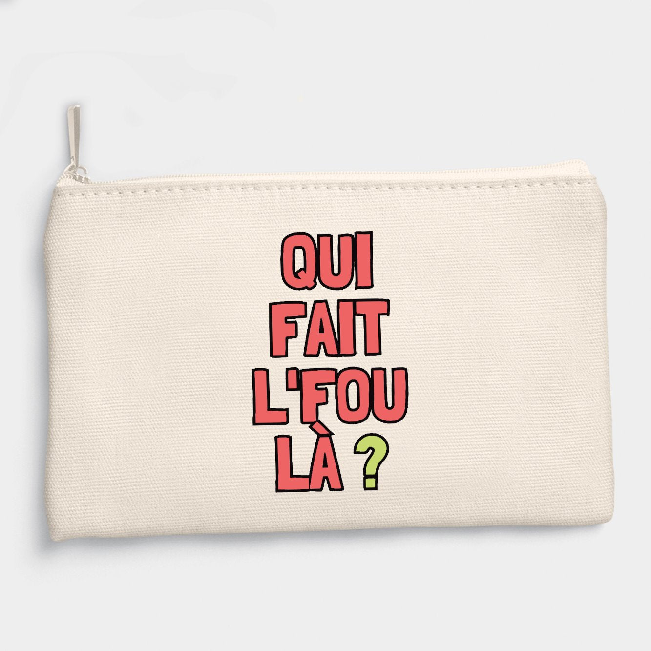 Pochette Qui fait l'fou là ? Beige