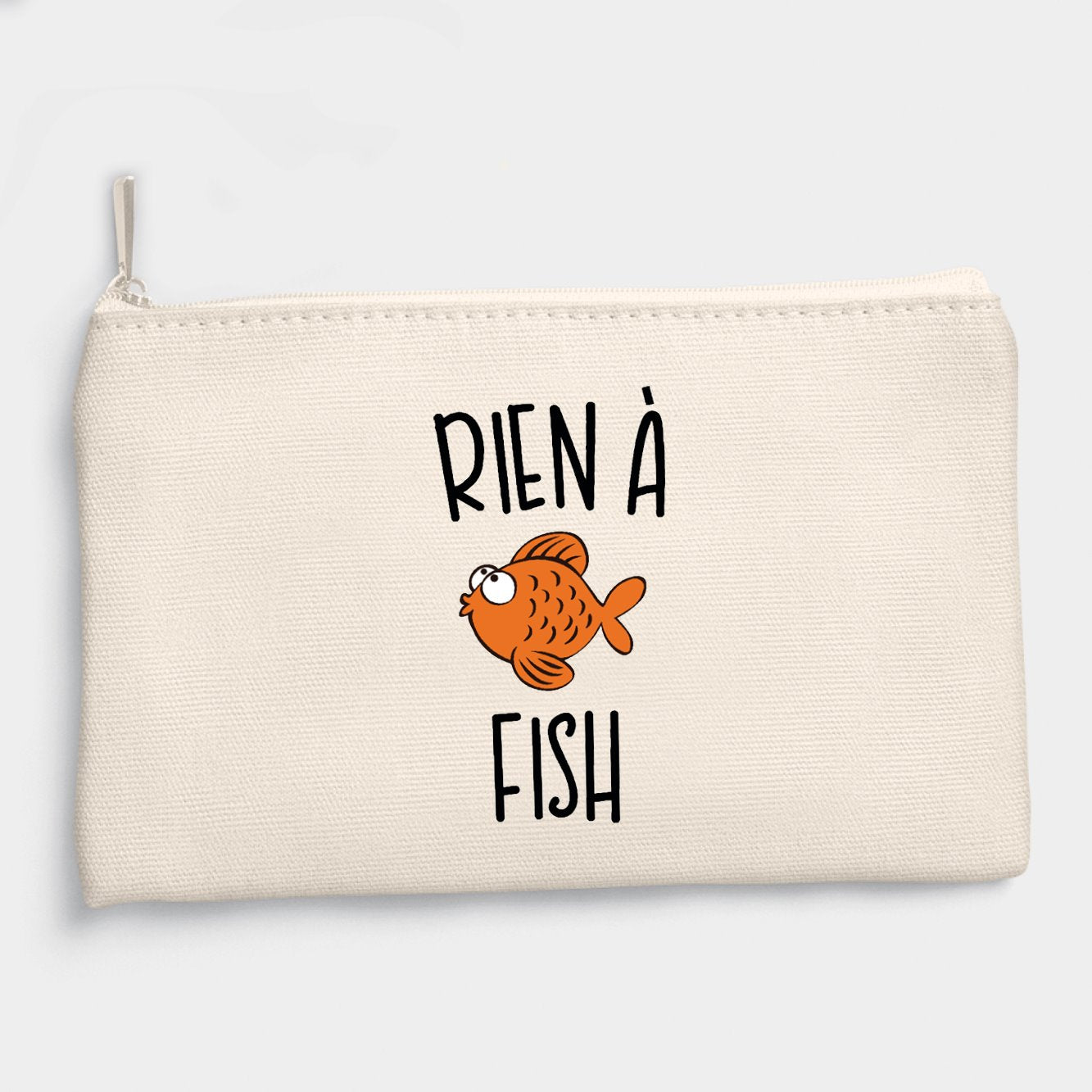 Pochette Rien à fish Beige