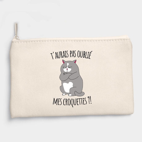 Pochette T'aurais pas oublié mes croquettes ? Beige