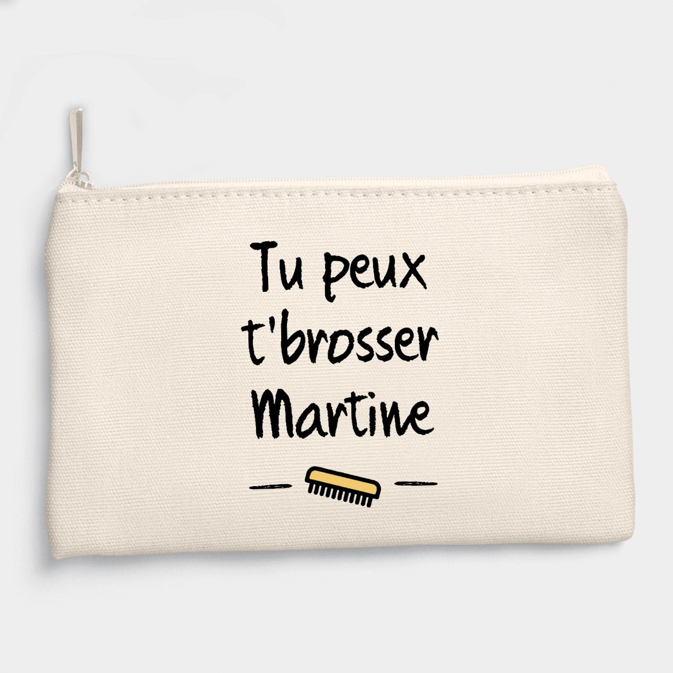 Pochette Tu peux te brosser Martine Beige